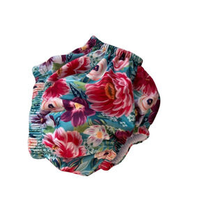 Baby Honeysuckle One Size Teal Red Floral Swim Diaper Cover